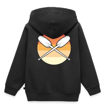 Kajak Kajakfahren - Kinder Premium Organic Hoodie - Schwarz - Hinten - AI Model Kid Male (0cm)