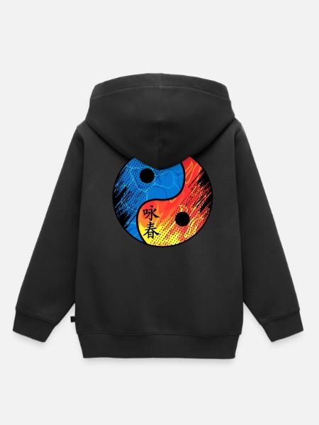 Wing Chun - Kinder Premium Organic Hoodie - Schwarz