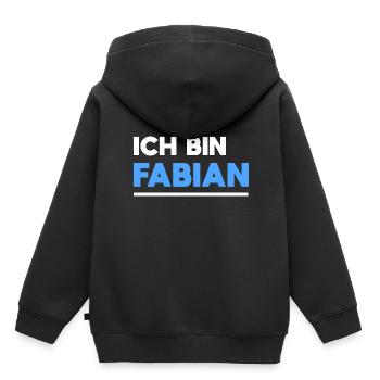 Fabian Name Spruch für stolze Fabians - Kinder Premium Organic Hoodie - Schwarz - Hinten - AI Model Kid Male (0cm)