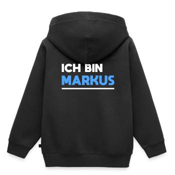 Markus Name Spruch für stolze Markus - Kinder Premium Organic Hoodie - Schwarz - Hinten - AI Model Kid Male (0cm)
