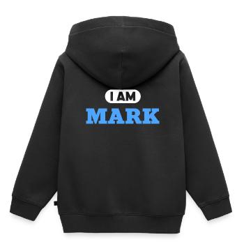 Mark Name Spruch für stolze Marken - Kinder Premium Organic Hoodie - Schwarz - Hinten - AI Model Kid Male (0cm)