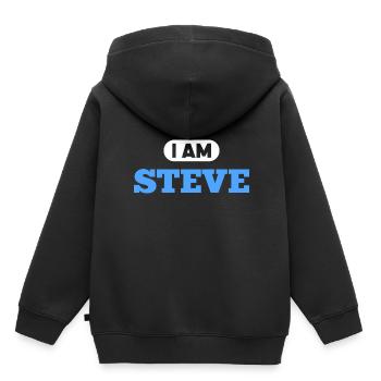Steve Namenszusatz für stolze Steves - Kinder Premium Organic Hoodie - Schwarz - Hinten - AI Model Kid Male (0cm)