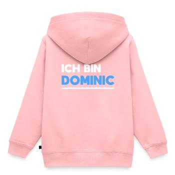 Dominic Name Spruch für stolze Dominics - Kinder Premium Organic Hoodie - Rosa - Hinten - AI Model Kid Female (0cm)
