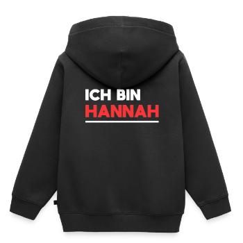 Hannah Name Spruch für stolze Hannahs - Kinder Premium Organic Hoodie - Schwarz - Hinten - AI Model Kid Male (0cm)