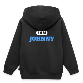 Johnny Name Saying für stolze Johnnys - Kinder Premium Organic Hoodie - Schwarz - Hinten - AI Model Kid Male (0cm)