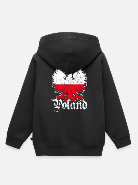 Polen Flagge Adler - Kinder Premium Organic Hoodie - Schwarz