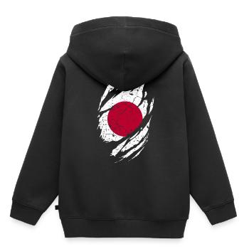 Japan Flagge - Kinder Premium Organic Hoodie - Schwarz - Hinten - AI Model Kid Male (0cm)