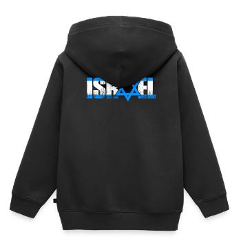 Israël fan - Sweat Premium à capuche enfant bio - noir - Dos - AI Model Kid Male (0cm)