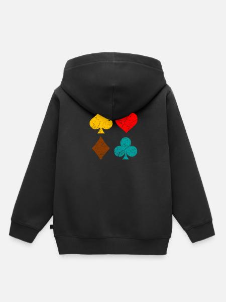 Kartenspiel - Kinder Premium Organic Hoodie - Schwarz