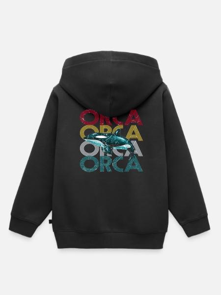 Orca - Premium børne hættetrøje økologisk - sort