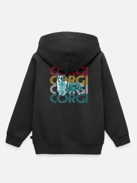 Corgi - Kinder Premium Organic Hoodie - Schwarz