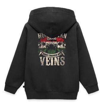 Ungarisches Blut fliesst durch meine Adern - Kinder Premium Organic Hoodie - Schwarz - Hinten - AI Model Kid Male (0cm)