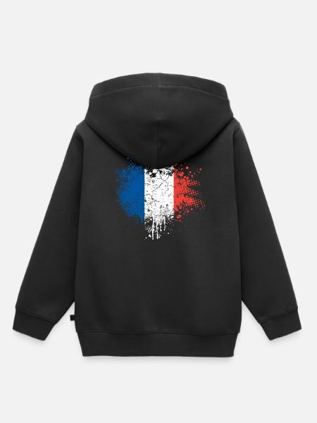 Frankreich Flagge - Kinder Premium Organic Hoodie - Schwarz