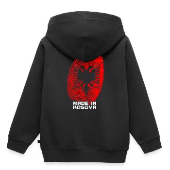 Made in Kosovo - Kinder Premium Organic Hoodie - Schwarz - Hinten - AI Model Kid Male (0cm)