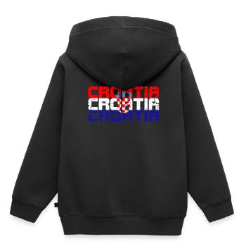 Kroatien - Kinder Premium Organic Hoodie - Schwarz - Hinten - AI Model Kid Male (0cm)