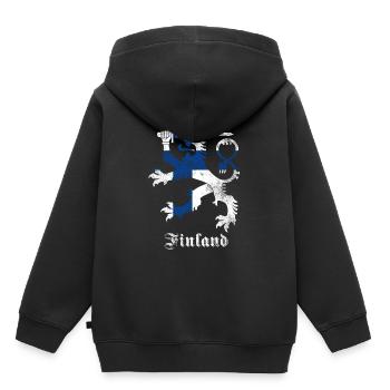 Finnland Wappen - Kinder Premium Organic Hoodie - Schwarz - Hinten - AI Model Kid Male (0cm)