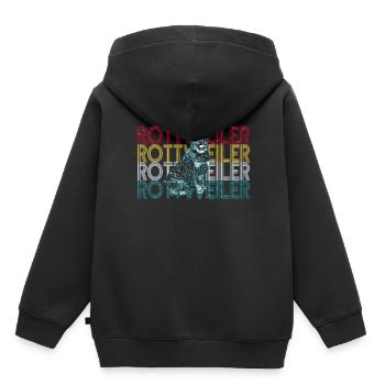 M. Rottweiler - Sweat Premium à capuche enfant bio - noir - Dos - AI Model Kid Male (0cm)