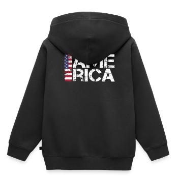 Les fans de l’Amérique - Sweat Premium à capuche enfant bio - noir - Dos - AI Model Kid Male (0cm)