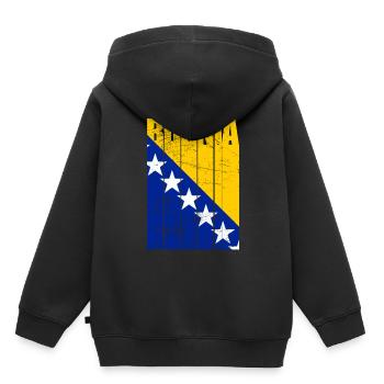 Drapeau de la Bosnie - Sweat Premium à capuche enfant bio - noir - Dos - AI Model Kid Male (0cm)