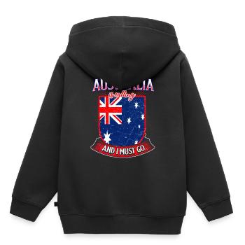 Australie Fan - Sweat Premium à capuche enfant bio - noir - Dos - AI Model Kid Male (0cm)
