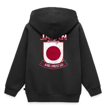 Japon Fan - Sweat Premium à capuche enfant bio - noir - Dos - AI Model Kid Male (0cm)