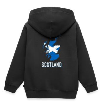 Schottland Flagge Geografie - Kinder Premium Organic Hoodie - Schwarz - Hinten - AI Model Kid Male (0cm)