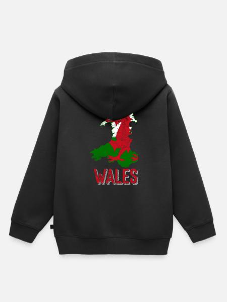 Wales - Kinder Premium Organic Hoodie - Schwarz