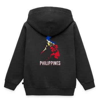 Philippines - Sweat Premium à capuche enfant bio - noir - Dos - AI Model Kid Male (0cm)