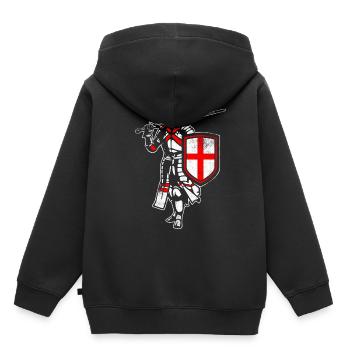 Englischer Ritter - Kinder Premium Organic Hoodie - Schwarz - Hinten - AI Model Kid Male (0cm)