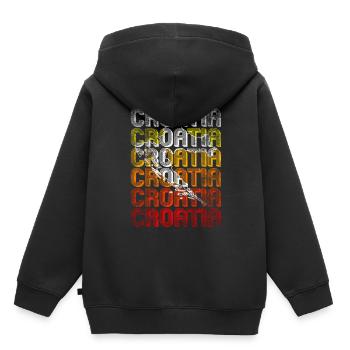 Kroatien - Kinder Premium Organic Hoodie - Schwarz - Hinten - AI Model Kid Male (0cm)