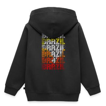 Brasilien - Kinder Premium Organic Hoodie - Schwarz - Hinten - AI Model Kid Male (0cm)