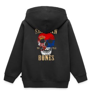 Serbisch bis auf die Knochen - Kinder Premium Organic Hoodie - Schwarz - Hinten - AI Model Kid Male (0cm)