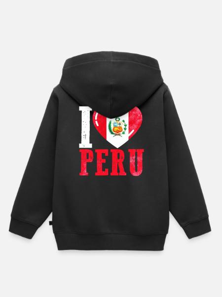 Ich liebe Peru - Kinder Premium Organic Hoodie - Schwarz
