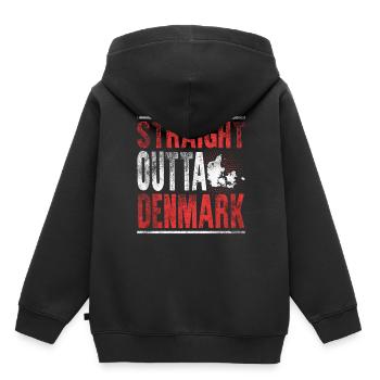 Straight Outta Dänemark - Kinder Premium Organic Hoodie - Schwarz - Hinten - AI Model Kid Male (0cm)