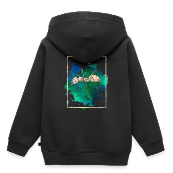 Ameise - Kinder Premium Organic Hoodie - Schwarz - Hinten - AI Model Kid Male (0cm)