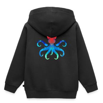 Poulpe poulpe poulpe - Sweat Premium à capuche enfant bio - noir - Dos - AI Model Kid Male (0cm)