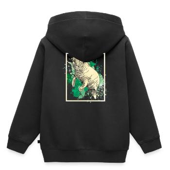 Seekuh - Kinder Premium Organic Hoodie - Schwarz - Hinten - AI Model Kid Male (0cm)