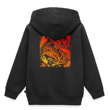 Dragon japonais chinois Fabuleux - Sweat Premium à capuche enfant bio - noir - Dos - AI Model Kid Male (0cm)