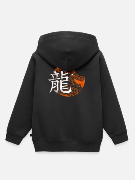 Drache China Schriftzeichen - Kinder Premium Organic Hoodie - Schwarz