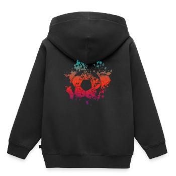 Balle de football - Sweat Premium à capuche enfant bio - noir - Dos - AI Model Kid Male (0cm)