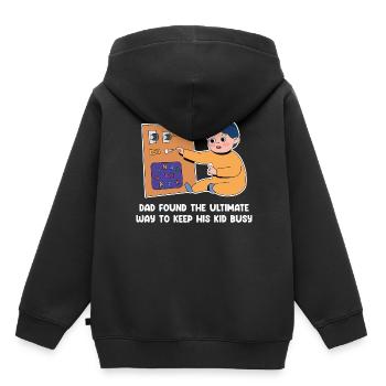 Father's Day and children's design - Kids Premium Organic Hoodie - black - Back - AI Model Kid Male (0cm)