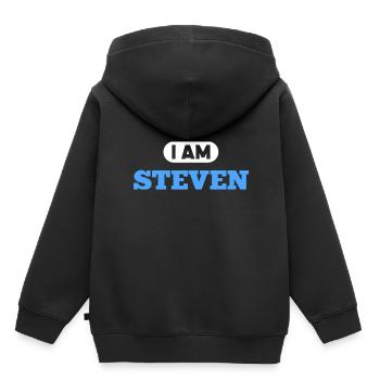 Steven Name Spruch für stolze Stevens - Kinder Premium Organic Hoodie - Schwarz - Hinten - AI Model Kid Male (0cm)