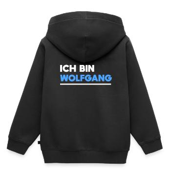 Wolfgang Name Spruch für stolze Wolfgangs - Kinder Premium Organic Hoodie - Schwarz - Hinten - AI Model Kid Male (0cm)