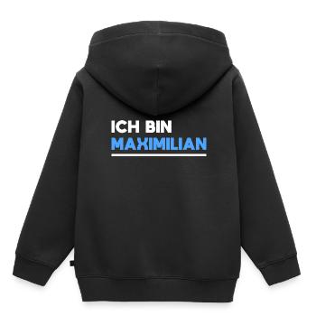 Maximilian Name Spruch für stolze Maximilians - Kinder Premium Organic Hoodie - Schwarz - Hinten - AI Model Kid Male (0cm)