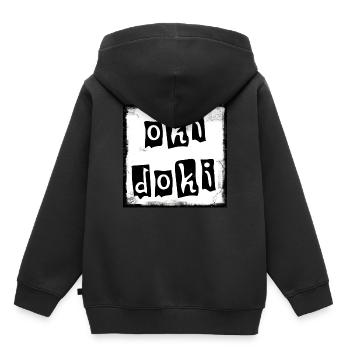 okidoki - Kinder Premium Organic Hoodie - Schwarz - Hinten - AI Model Kid Male (0cm)