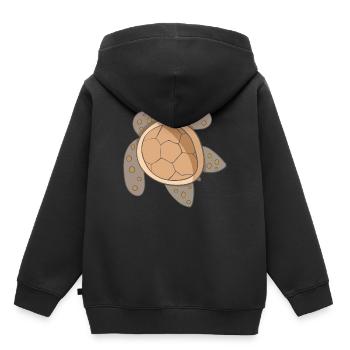 Tortue aquatique - Sweat Premium à capuche enfant bio - noir - Dos - AI Model Kid Male (0cm)
