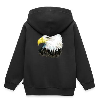 Weißkopfseeadler - Kinder Premium Organic Hoodie - Schwarz - Hinten - AI Model Kid Male (0cm)