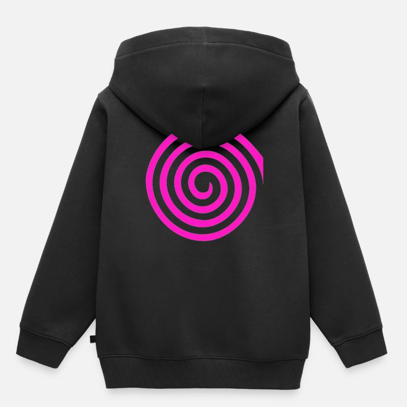 spiral - Kids Premium Organic Hoodie - black