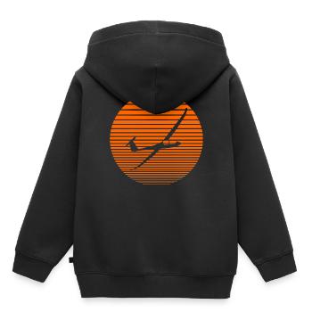 Segelflugzeug - Kinder Premium Organic Hoodie - Schwarz - Hinten - AI Model Kid Male (0cm)