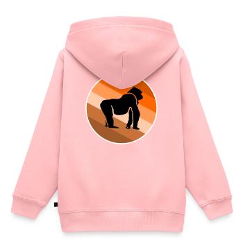 gorilla - Kinder Premium hoodie biologisch - roze - Achter - AI Model Kid Female (0cm)